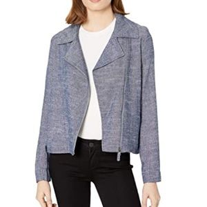 Max Studio Linen Moto Lightweight Jacket